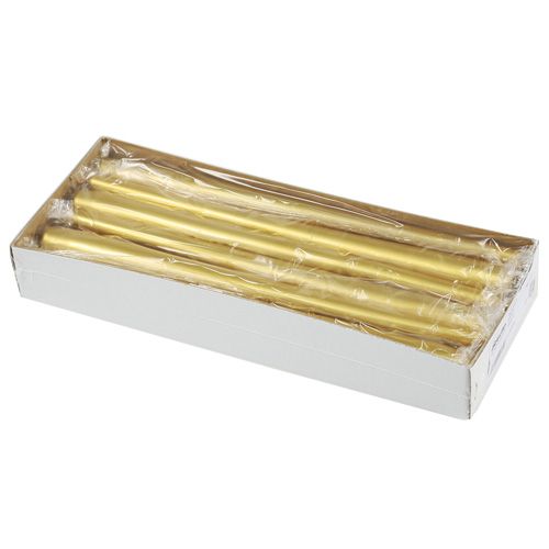 Article Bougies coniques 300/23 bougies de table en or 12 pièces