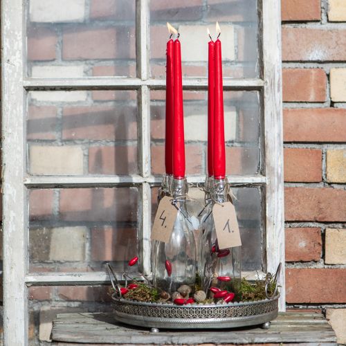 Bougies coniques 250/23 rubis (12 pièces) | Floristik24.be