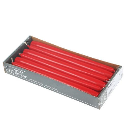 Article Bougies coniques 250/23 rubis (12 pcs.)