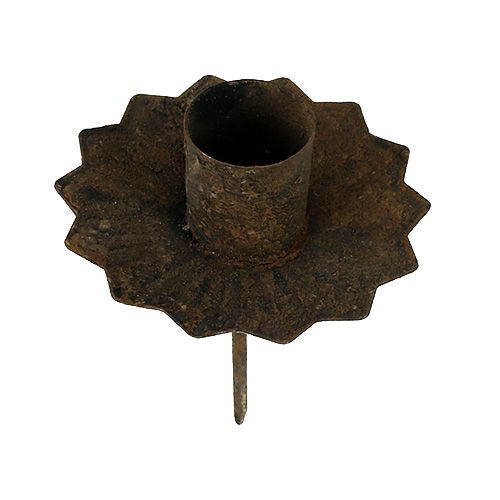 Floristik24 Bougeoir conique à insérer Ø7cm rouille 4pcs