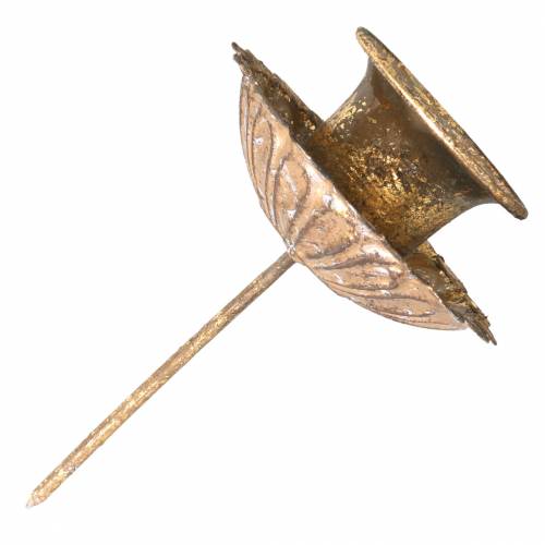 Floristik24 Bougeoir conique à coller style antique doré Ø8,5cm 4pcs