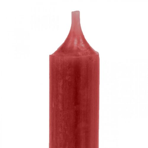 Article Bougie conique rouge bougies de couleur unie rouge rubis 120mm/Ø21mm 6 pcs
