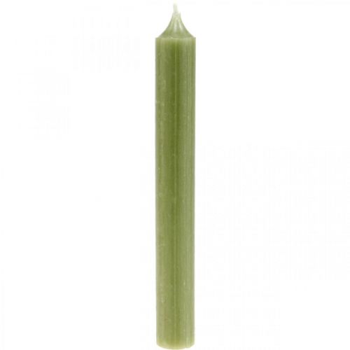 Floristik24 Bougie bâton bougies en cire teintes vertes 180mm/Ø21mm 6pcs