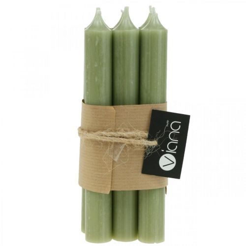 Article Bougie bâton bougies en cire teintes vertes 180mm/Ø21mm 6pcs