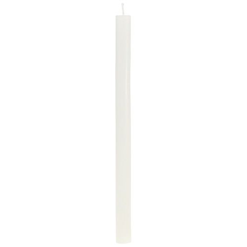 Bougies coniques de couleur unie blanc crème 21×240mm 12pcs