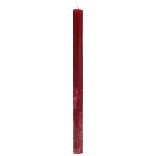 Floristik24 Bougie tige 21mm x 300mm couleur rouge foncé 12pcs