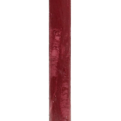 Floristik24 Bougie tige 21mm x 300mm couleur rouge foncé 12pcs