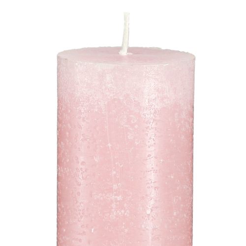 Article Bougies teintes dans la masse Rose clair 50×300mm 4pcs