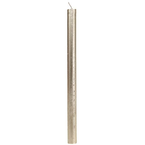 Article Bougies coniques couleur unie or clair 21×240mm 12 pcs