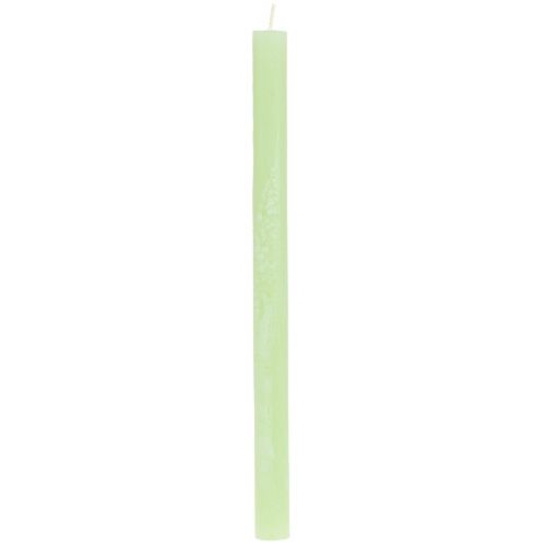 Bougies coniques de couleur unie vert lime​​​​​​​ 21×240mm 12 pcs