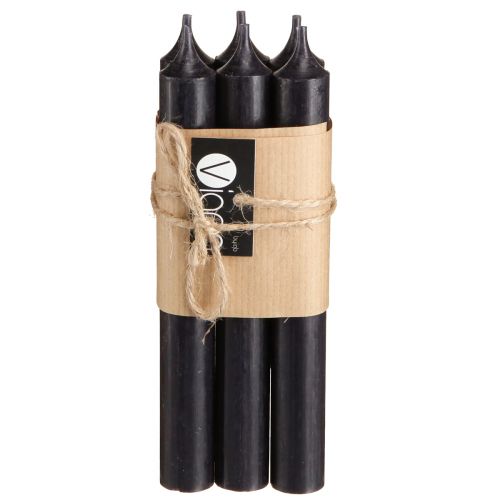 Article Bougies coniques bougies décoration bougie noire Ø21mm 170mm 6 pcs