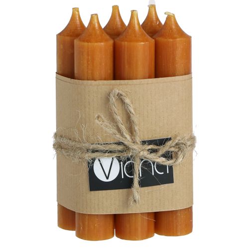 Article Bougies coniques bougie en cire courte caramel 21x110mm 6 pcs
