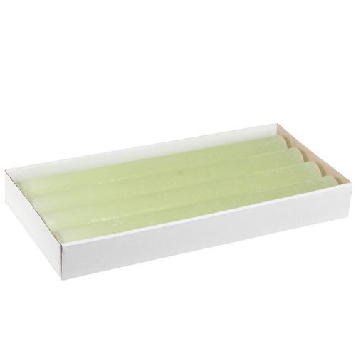 Article Bougies en bâton bougies de couleur unie vert citron 34x300mm 4 pcs