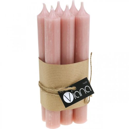 Article Bougies en bâton bougies roses décoration de bougie bohème Ø21/170mm 6 pcs