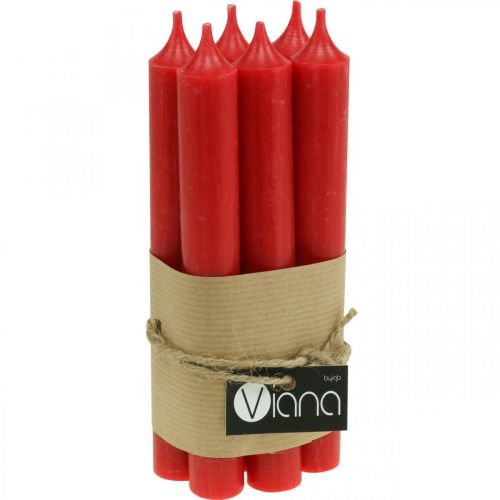 Article Bougies coniques Bougies rouges Décoration de bougie Noël Ø21/170mm 6 pièces