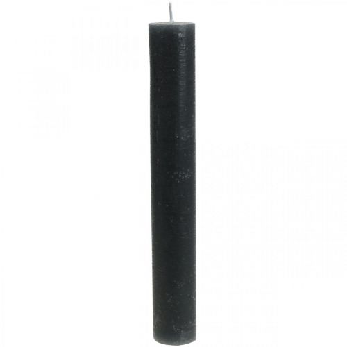 Floristik24 Bougies coniques bougies anthracite de couleur unie 34×240mm 4 pcs