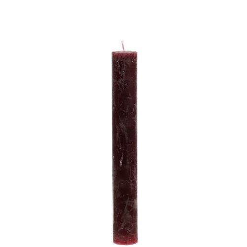 Floristik24 Bougies coniques couleur unie bordeaux 34mm x 240mm 4pcs