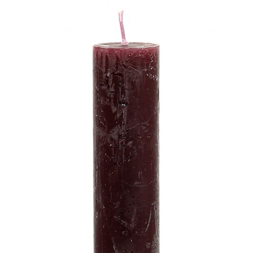 Floristik24 Bougies coniques couleur unie bordeaux 34mm x 240mm 4pcs