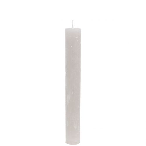 Floristik24 Bougies coniques de couleur unie gris 34mm x 240mm 4 pcs