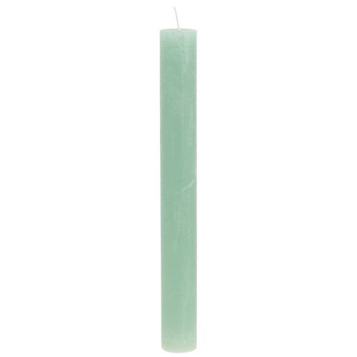 Article Bougies colorées dans le vert clair 34mm x 300mm 4pcs