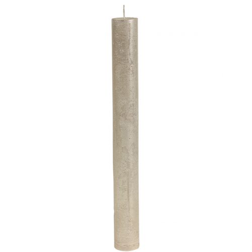 Floristik24 Bougies coniques couleur champagne unie 34mm x 300mm 4 pcs