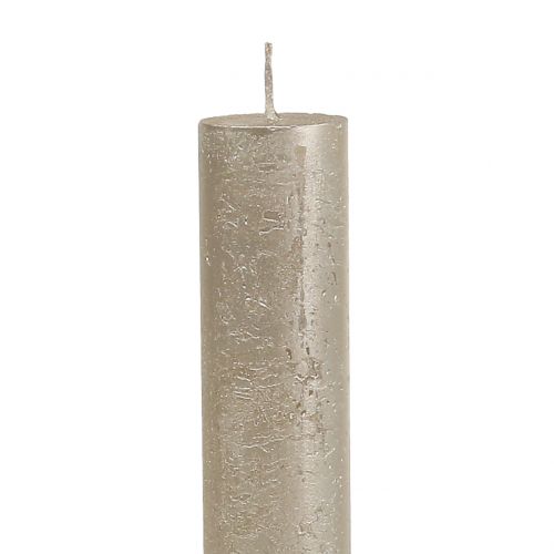 Floristik24 Bougies coniques couleur champagne unie 34mm x 240mm 4 pcs