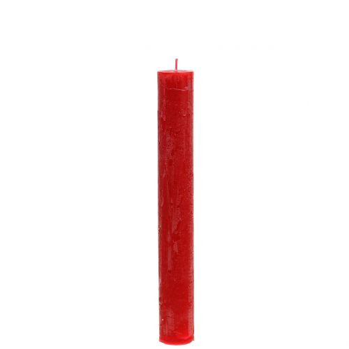 Floristik24 Bougies coniques teintes en rouge 34mm x 240mm 4 pcs