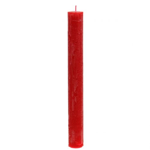 Bougies coniques teintes en rouge 34mm x 300mm 4 pcs
