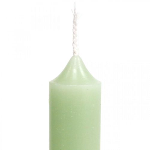 Floristik24 Bougies bougies courtes vertes menthe Ø22/110mm 6pcs