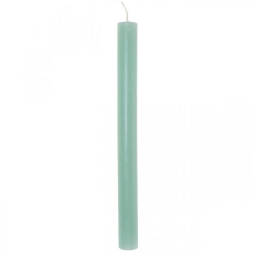 Bougies coniques de couleur unie vert 21×240mm 12pcs