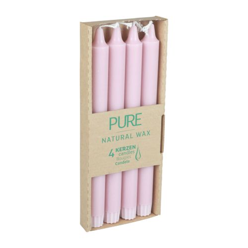Article Bougies coniques PURE Bougies Wenzel Rose Antique Rose 250/23mm 4 pcs