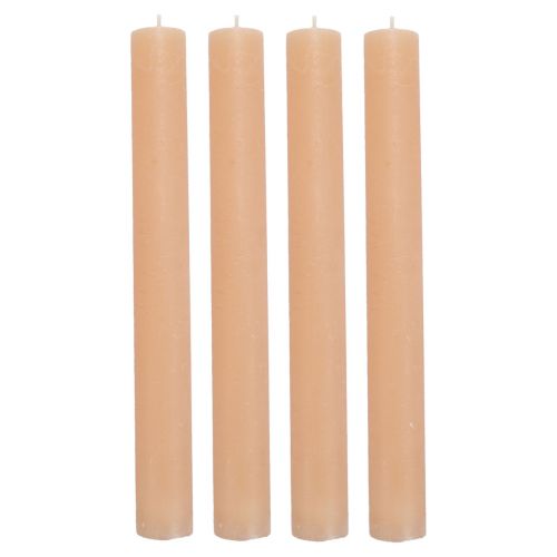 Article Bougies coniques bougies pêche de couleur unie orange 34×300mm 4 pcs