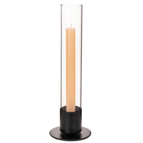 Bougeoir conique avec cylindre en verre. Simple et intemporel. 31 cm | Floristik24.be