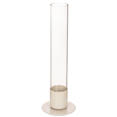 Bougeoir moderne pour bougies coniques, avec cylindre et base en verre, 31 cm acheter | Floristik24.be