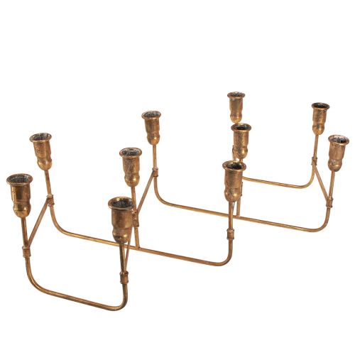 Article Bougeoir bâton antique pour 10 bougies doré 46×46cm H16,5cm