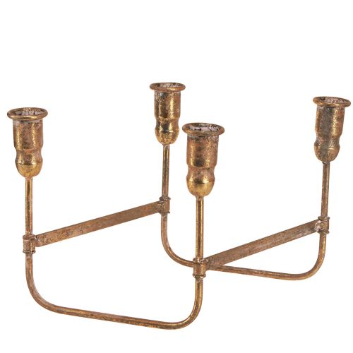 Floristik24 Bougeoir bâton antique pour 4 bougies doré 18×18cm H16,5cm