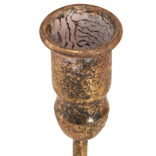 Article Bougeoir bâton antique pour 4 bougies doré 18×18cm H16,5cm