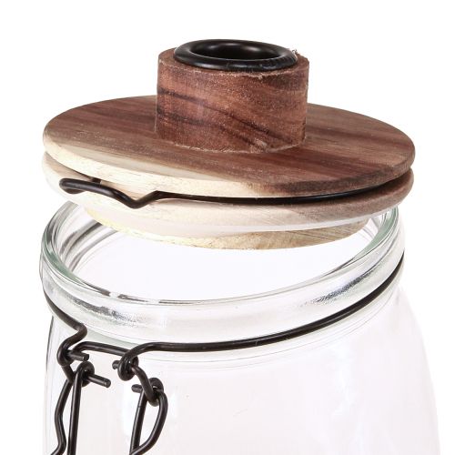 Floristik24 Bougeoir bâton décoratif en verre avec fermeture Ø10cm H16cm