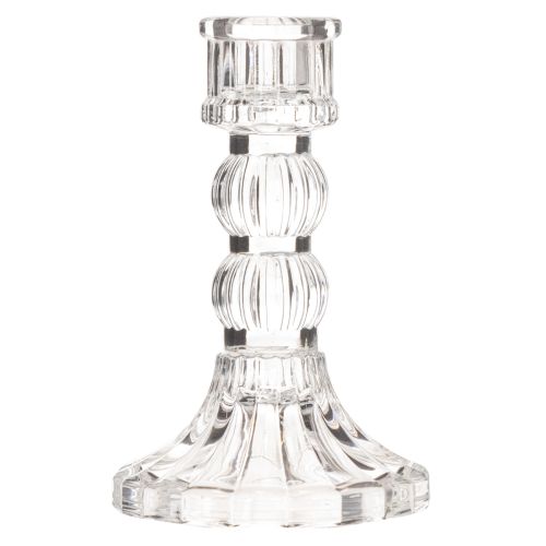 Bougeoir transparent, design classique, décoration de table, 12 cm, lot de 2 | Floristik24.be