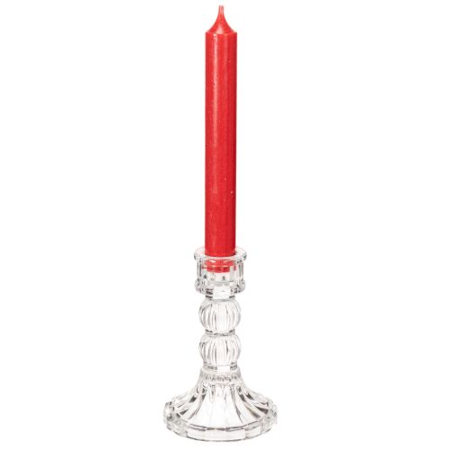 Bougeoir transparent, design classique, décoration de table, 12 cm, lot de 2 | Floristik24.be