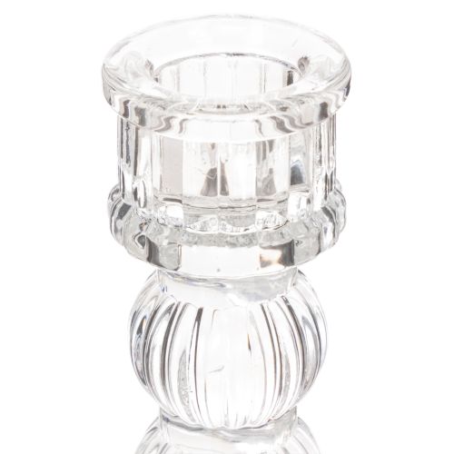 Bougeoir transparent, design classique, décoration de table, 12 cm, lot de 2 | Floristik24.be