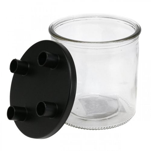 Bougeoir verre Bougeoir tige décoration verre H11cm Ø10cm