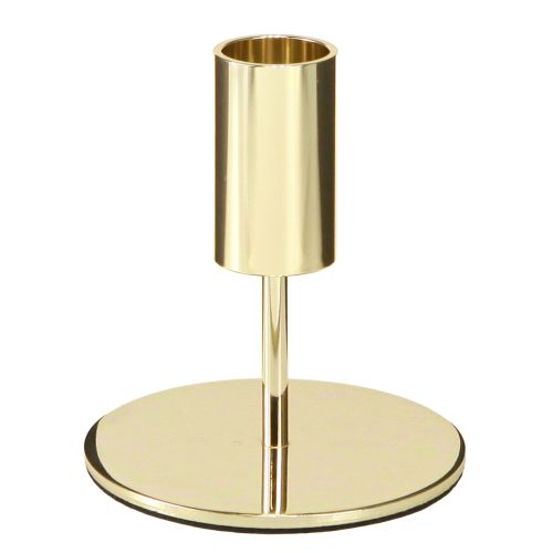 Bougeoir moderne doré en métal H10 cm 4 pièces
