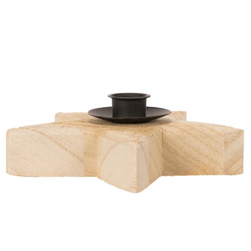 Bougeoir rustique en bois en
