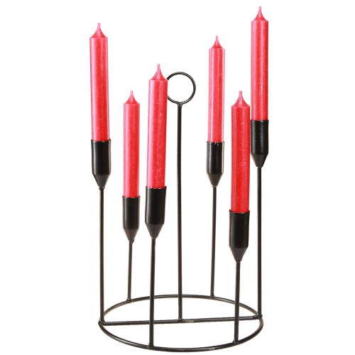 Article Bougeoir en métal pour 6 bougies, noir, Ø20 cm, H31 cm