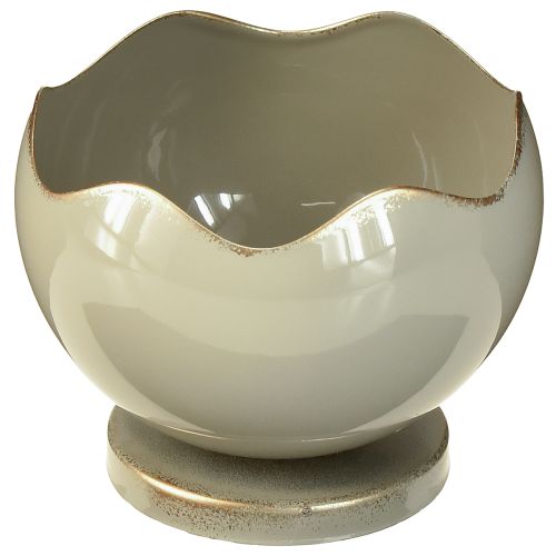 Bougeoir conique en métal gris doré H9,5 cm