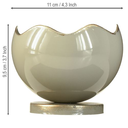 Article Bougeoir conique en métal gris doré H9,5 cm