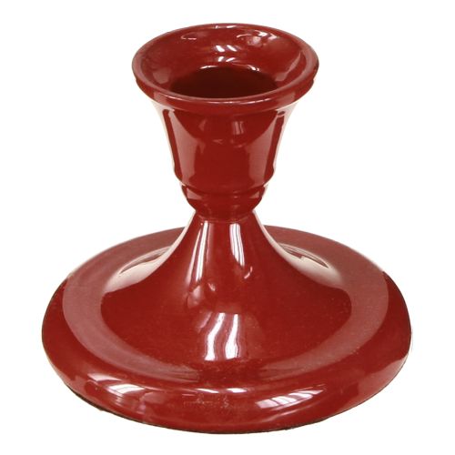 Bougeoir en métal rouge Ø8,5cm H7cm