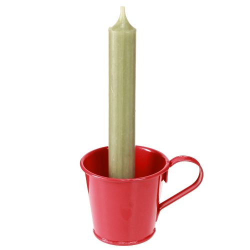 Bougeoir en métal coupe rouge H6cm 6pcs