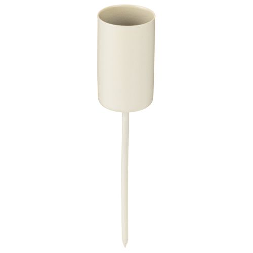 Floristik24 Bougeoir en métal sur piquet, beige, H11cm, 4 pièces